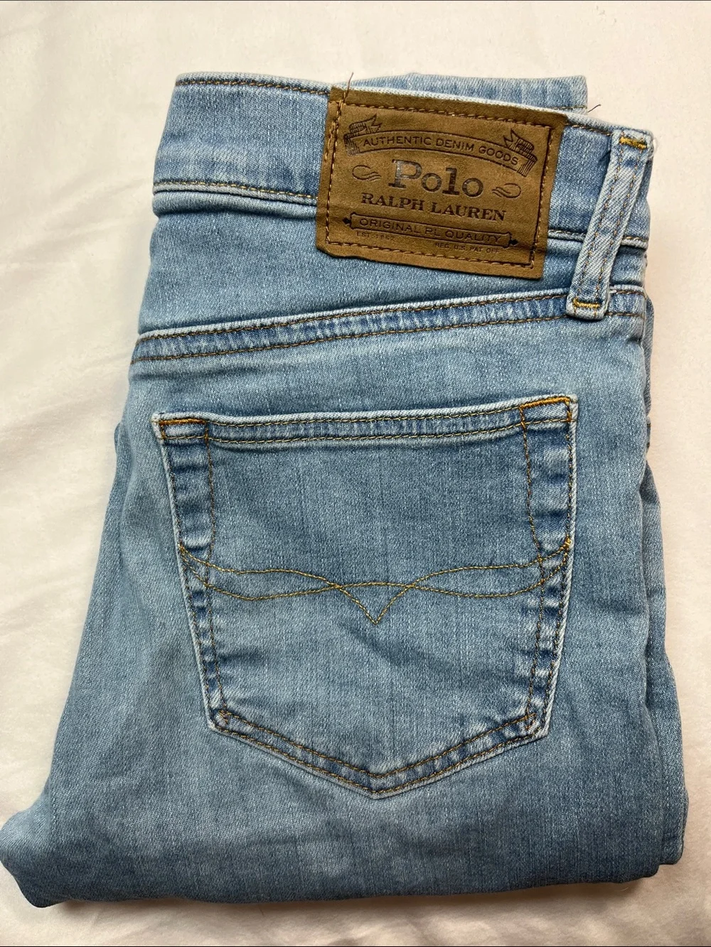Polo‎ Ralph Lauren Girls The Eldridge Skinny Jeans Size 16 Light Wash
